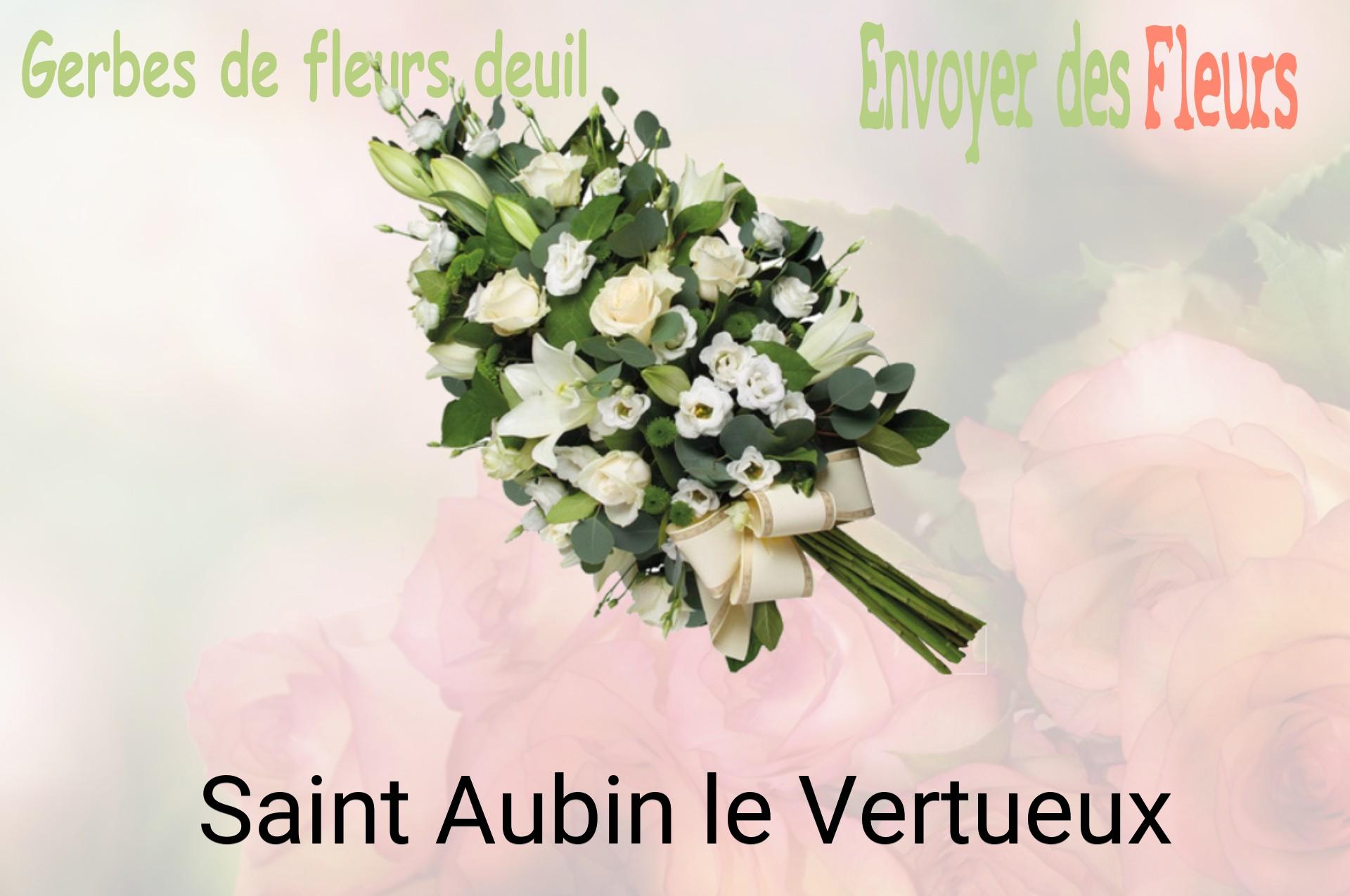 Gerbe de fleurs de deuil livrée à Saint-Aubin-le-Vertueux